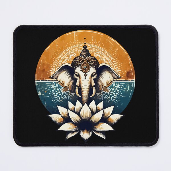 Item preview, Unique Hindu Elephant Lotus designed and sold by TomFrontierArt.