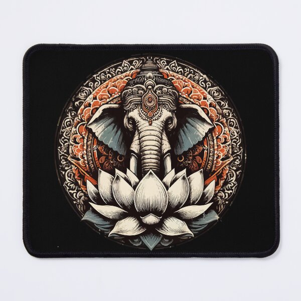 Item preview, Unique Hindu Elephant Lotus Mandala designed and sold by TomFrontierArt.