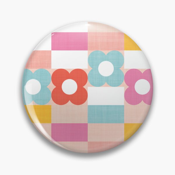 Item preview, Colourful Retro Summer Rainbow floral check pattern designed and sold by Dominiquevari.