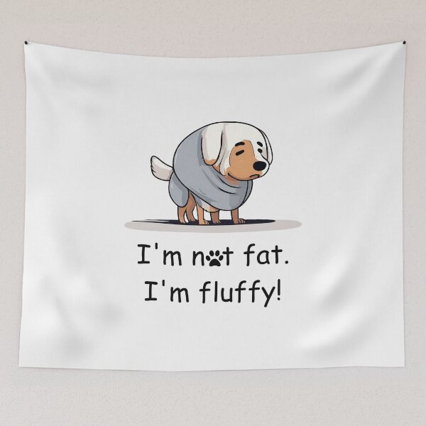 Item preview, Body Pawsitive Dog -- I'm not fat. I'm fluffy! designed and sold by CottonAndBliss.
