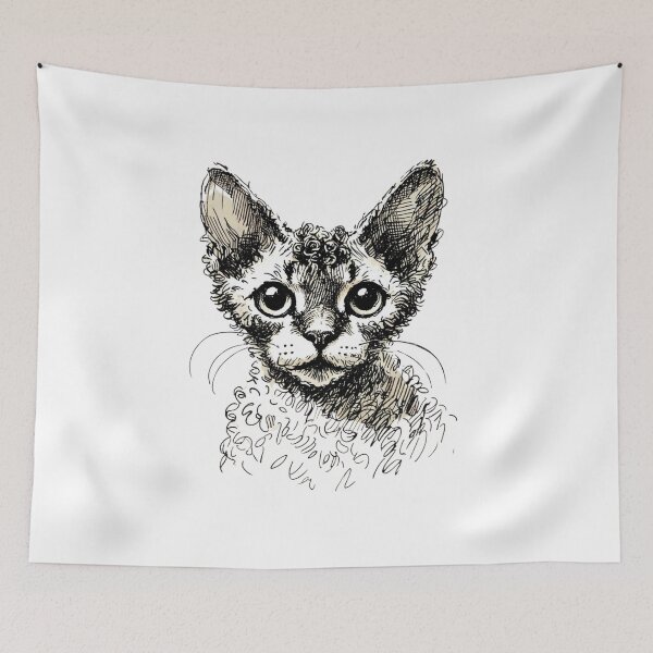 Item preview, Devon Rex Cat designed and sold by Blink Art Studio.