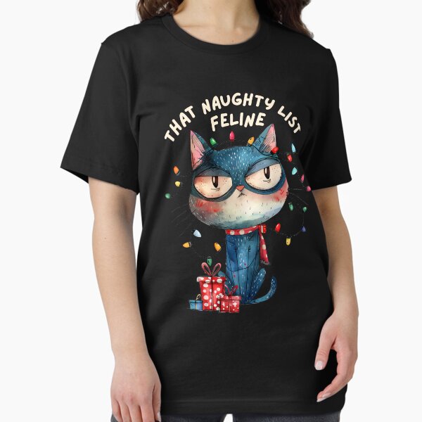Item preview, Funny Christmas Cat Naughty List Feline Graphic designed and sold by MTJ-Mushrooms.