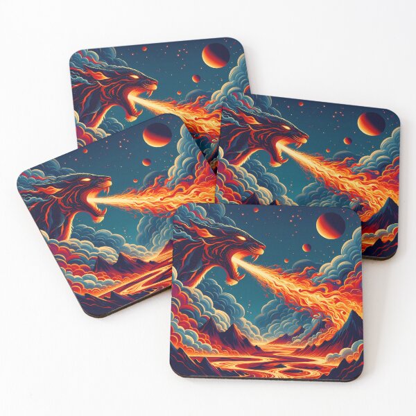 Item preview, Lava Fire Jaguar Breathing Fire, Ai Generated Art  designed and sold by ACC .