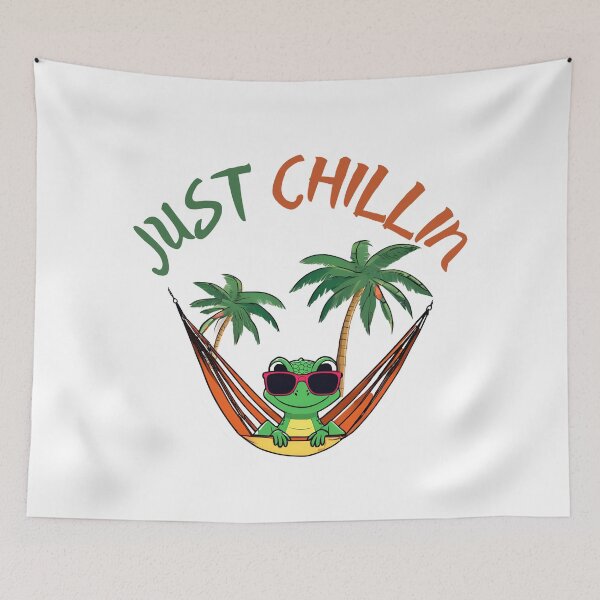 Item preview, Just Chillin' Lizard in Hammock with Palm Trees designed and sold by Creastore.