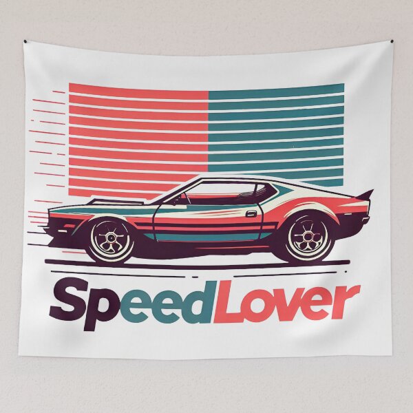 Item preview, retro car logo speed lover designed and sold by SideKickCreates.