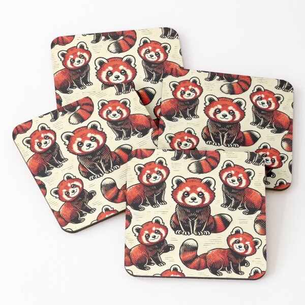 Item preview, Red Panda Pattern Cute Illustration Design designed and sold by CozyCustomPillows.