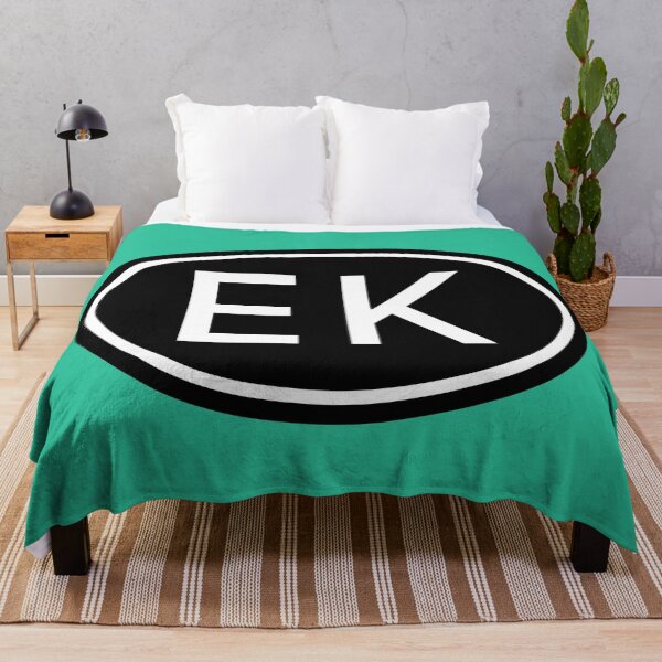 Item preview, EK Initials Monogram Oval White Letters designed and sold by Jeallan Designs.