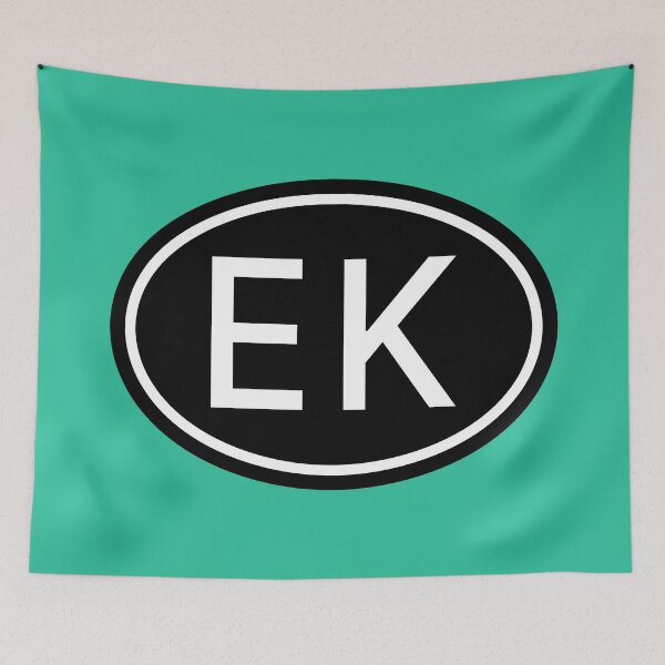 Item preview, EK Initials Monogram Oval White Letters designed and sold by Jeallan Designs.
