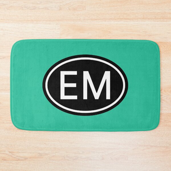 Item preview, EM Initials Monogram Oval White Letters designed and sold by Jeallan Designs.