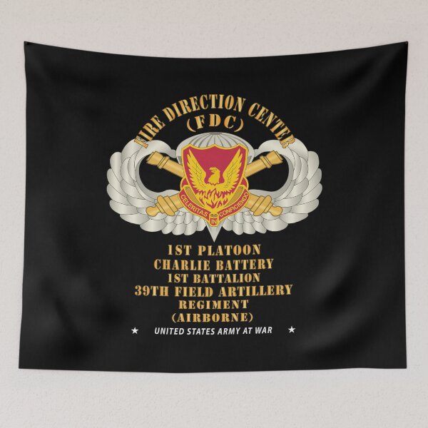 Item preview, 39th Field Artillery Regiment, 1st Platoon, FDC, Charlie Battery, 1st Battalion Airborne - V1 Gold X 300 designed and sold by Military Insignia Products.