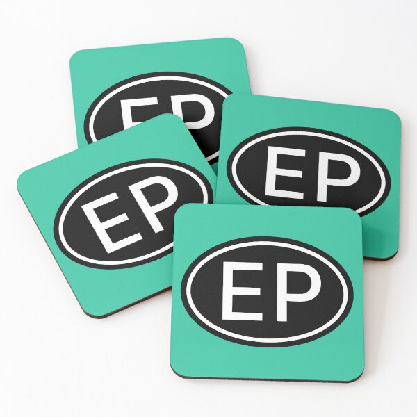 Item preview, EP Initials Monogram Oval White Letters designed and sold by Jeallan Designs.