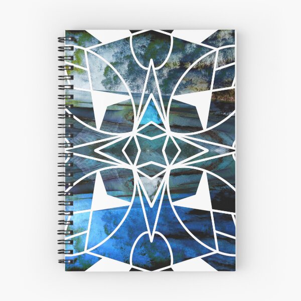 Item preview, Blue geometric river with trees designed and sold by MK-Marvin.