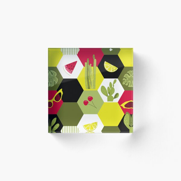 Aperçu de l'œuvre hexagones d'été vert citron créée et vendue par kobyakov.
