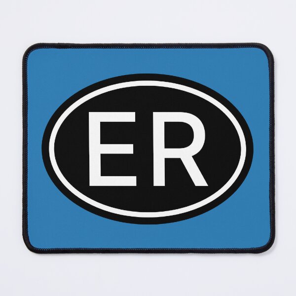 Item preview, ER Initials Monogram Oval White Letters designed and sold by Jeallan Designs.