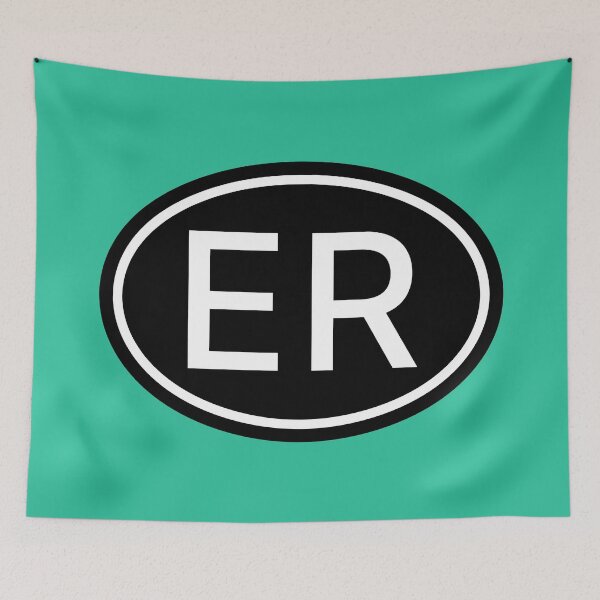 Item preview, ER Initials Monogram Oval White Letters designed and sold by Jeallan Designs.