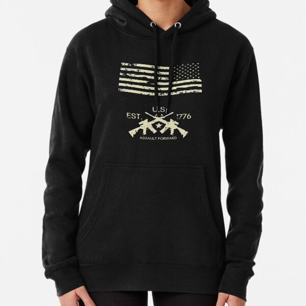 U.S. Flag & Cross Rifles Pullover Hoodie