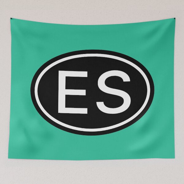 Item preview, ES Initials Monogram Oval White Letters designed and sold by Jeallan Designs.