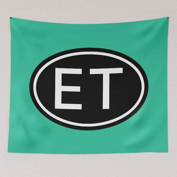 Item preview, ET Initials Monogram Oval White Letters designed and sold by Jeallan Designs.