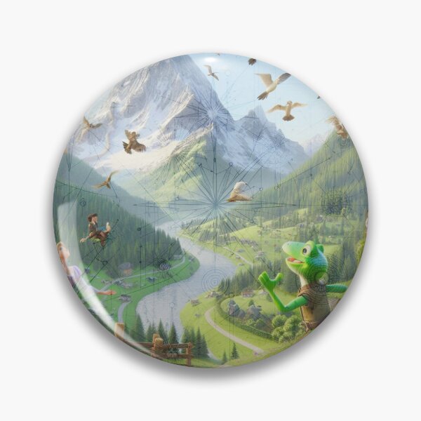 Item preview, Mountain Waltz: Sunlit Dance Amidst Towering Peaks designed and sold by choder61.