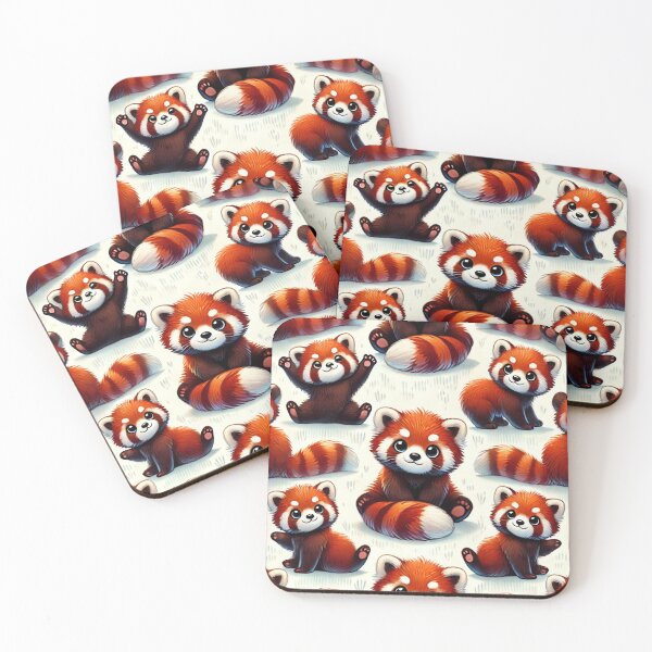 Item preview, Red Panda Pattern Cute Illustration Design designed and sold by CozyCustomPillows.