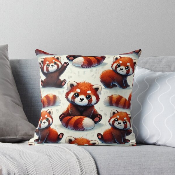 Item preview, Red Panda Pattern Cute Illustration Design designed and sold by PillowShop ⭐⭐⭐⭐⭐.