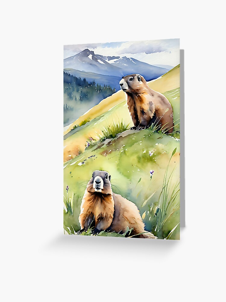 Thumbnail 1 of 2, Greeting Card, marmot brothers designed and sold by Nolan6.