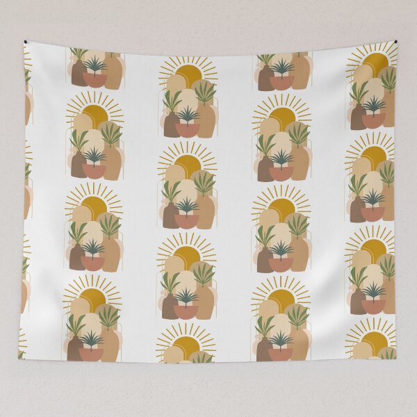 Item preview, Boho design with plants and sun designed and sold by priyankajustine.