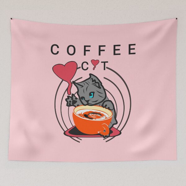 Item preview, Cat with Coffee Cat owner with coffee lovers designed and sold by vibeno1.