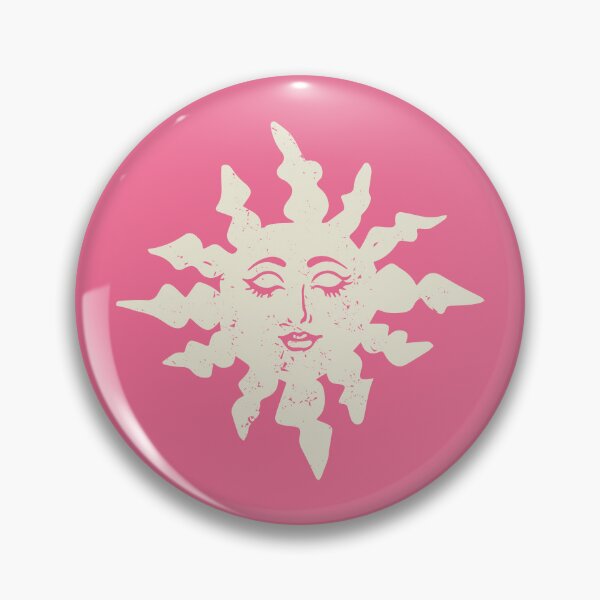 Item preview, Vintage Boho Sun Face Pattern - Textured Hand Drawn Design in Infused Pink/white colonial designed and sold by Claudia S. Design.