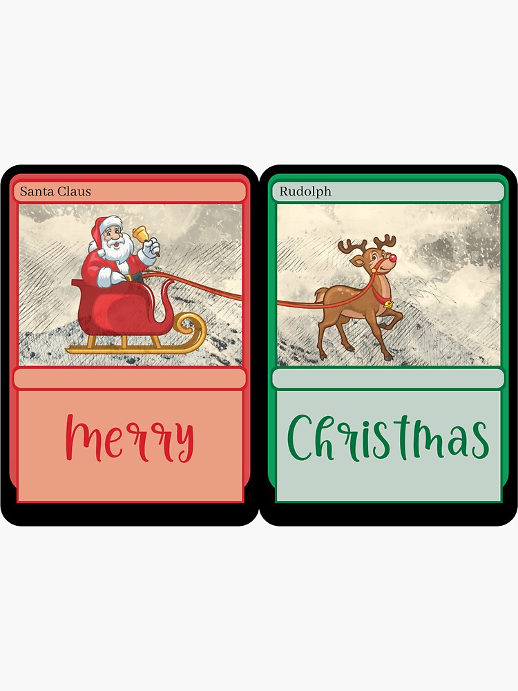 Merry Christmas Red Green MTG Cards " Sticker for Sale by psrearick | Redbubble Merry Christmas Red Green MTG Cards " Sticker for Sale by psrearick | Redbubble