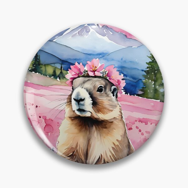 Item preview, marmot wearing pink floral crown designed and sold by Nolan6.