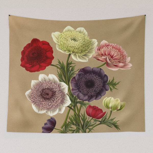 Item preview, Anemones Flower Scientific Vintage Illustration designed and sold by Lacasadellora.