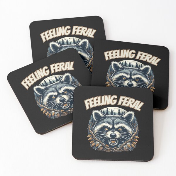 Item preview, Unleash the Wild Feeling Feral Raccoon Design designed and sold by illustroVibe.