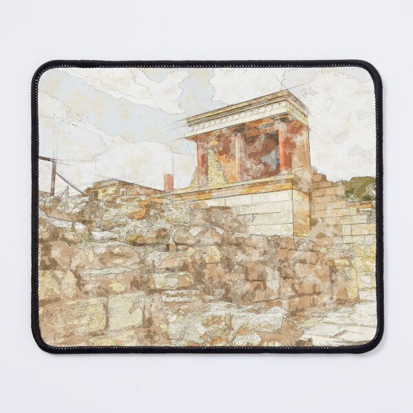 Item preview, Watercolor art of Knossos Palace, Crete, Greece designed and sold by elgreko.