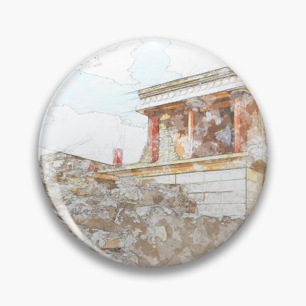 Item preview, Watercolor art of Knossos Palace, Crete, Greece designed and sold by elgreko.