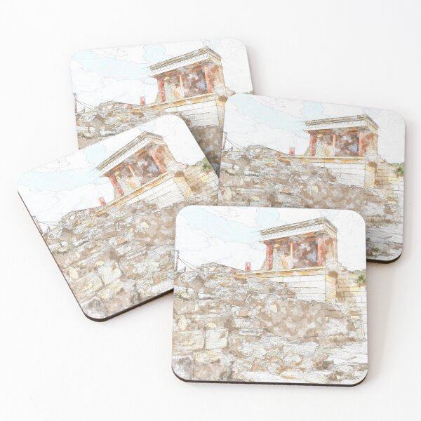 Item preview, Watercolor art of Knossos Palace, Crete, Greece designed and sold by elgreko.