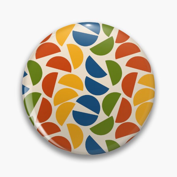 Item preview, Mid Century Modern Half Moon Primary Colors Abstract Pattern designed and sold by darkskydelights.