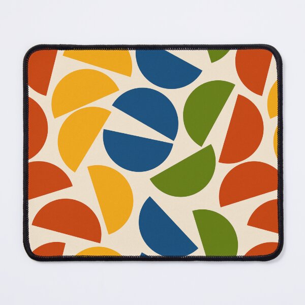 Item preview, Mid Century Modern Half Moon Primary Colors Abstract Pattern designed and sold by darkskydelights.