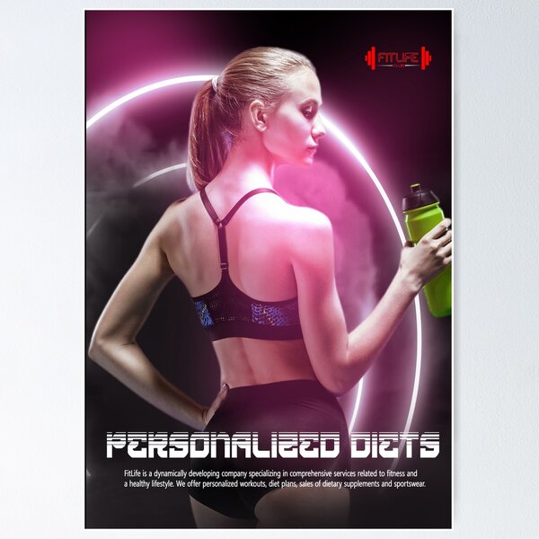 Item preview, FITLIFE brand identity poster designed and sold by lizswiftt.