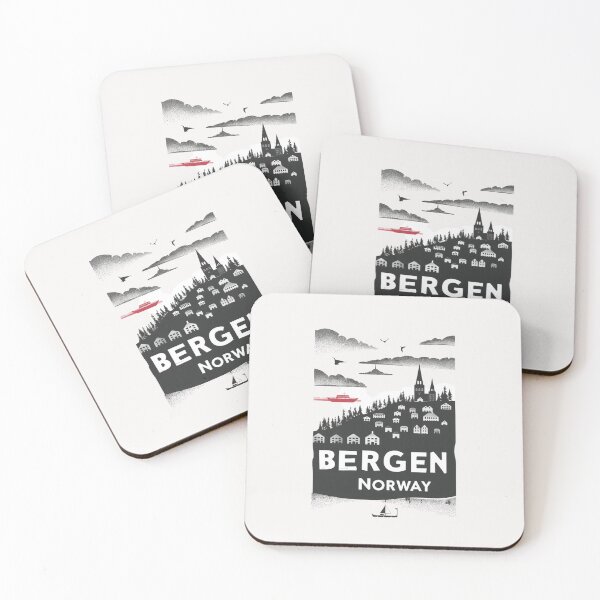 Item preview, A Vintage Travel Illustration of Bergen - Norway  designed and sold by GoodOldVintage.