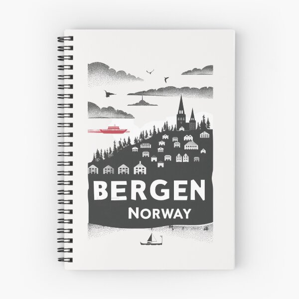 Item preview, A Vintage Travel Illustration of Bergen - Norway  designed and sold by GoodOldVintage.