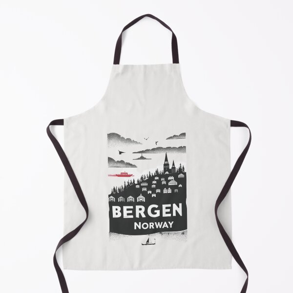 Item preview, A Vintage Travel Illustration of Bergen - Norway  designed and sold by GoodOldVintage.
