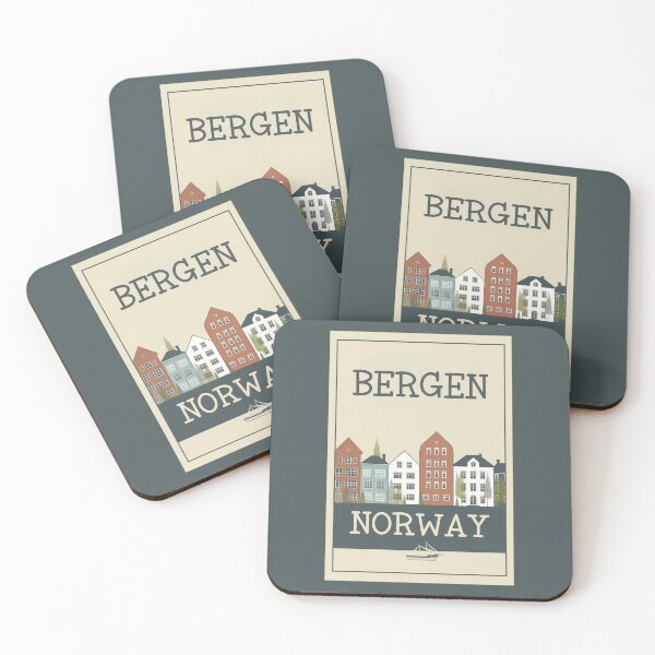 Item preview, A Vintage Travel Illustration of Bergen - Norway  designed and sold by GoodOldVintage.
