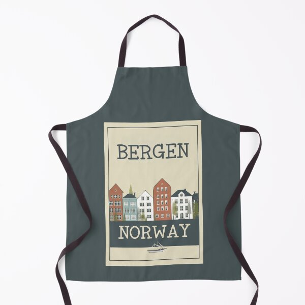 Item preview, A Vintage Travel Illustration of Bergen - Norway  designed and sold by GoodOldVintage.
