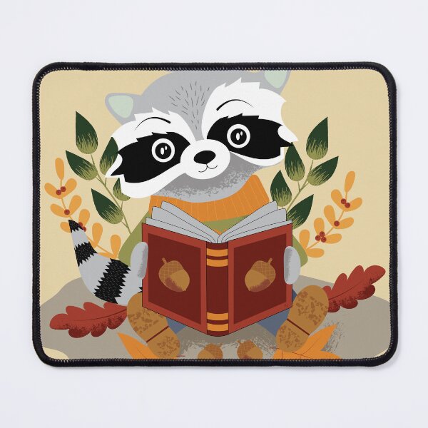 Item preview, Cute Reading Raccoon designed and sold by iCraftCafe.