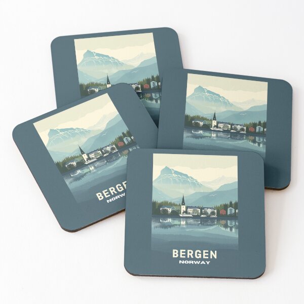 Item preview, A Vintage Travel Illustration of Bergen - Norway  designed and sold by GoodOldVintage.