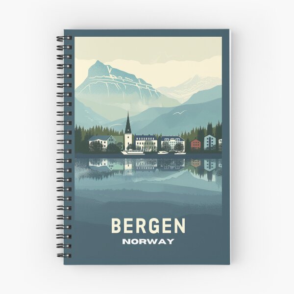 Item preview, A Vintage Travel Illustration of Bergen - Norway  designed and sold by GoodOldVintage.