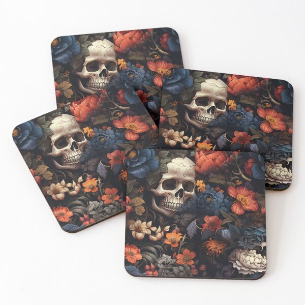Item preview, Skull And Red Flowers designed and sold by karsad.