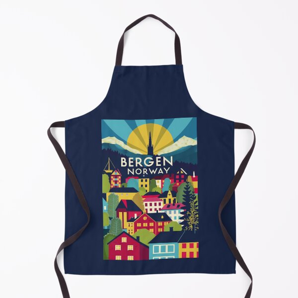 Item preview, A Vintage Travel Illustration of Bergen - Norway  designed and sold by GoodOldVintage.