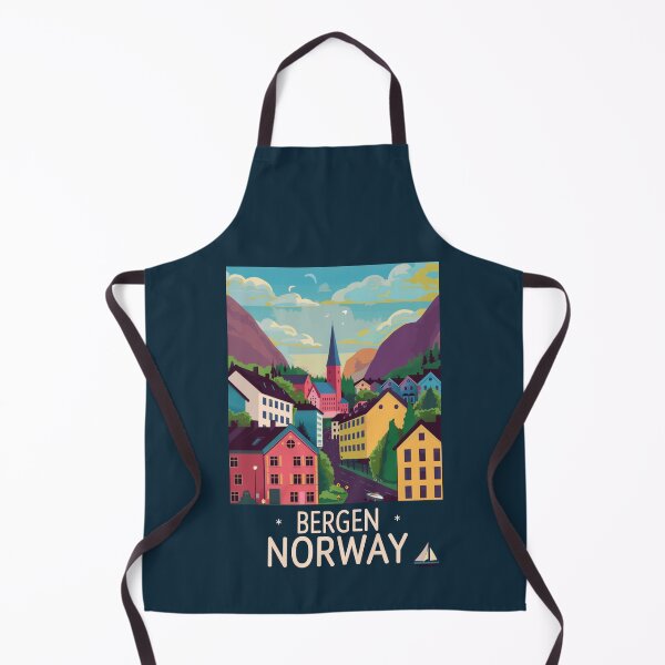 Item preview, A Vintage Travel Illustration of Bergen - Norway  designed and sold by GoodOldVintage.